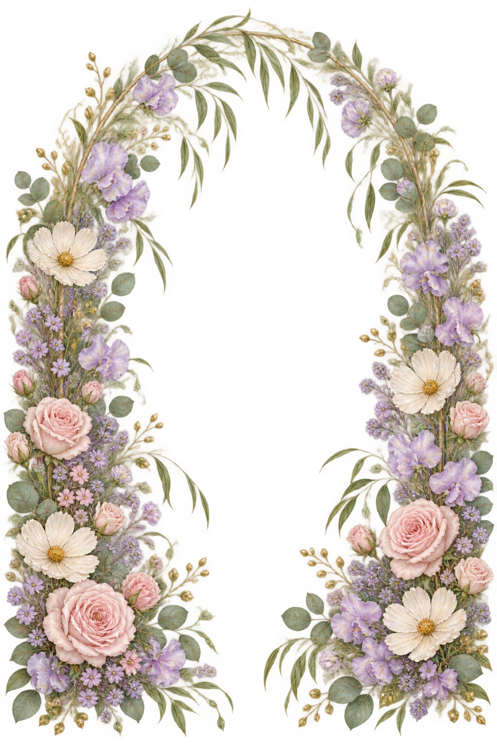 Enchanted watercolor floral arch