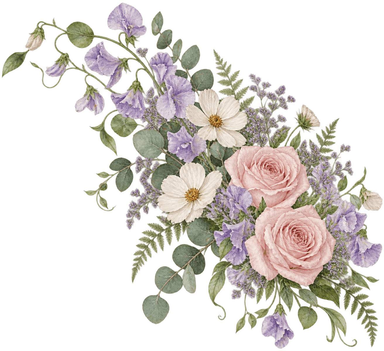 Hand-painted floral bouquet